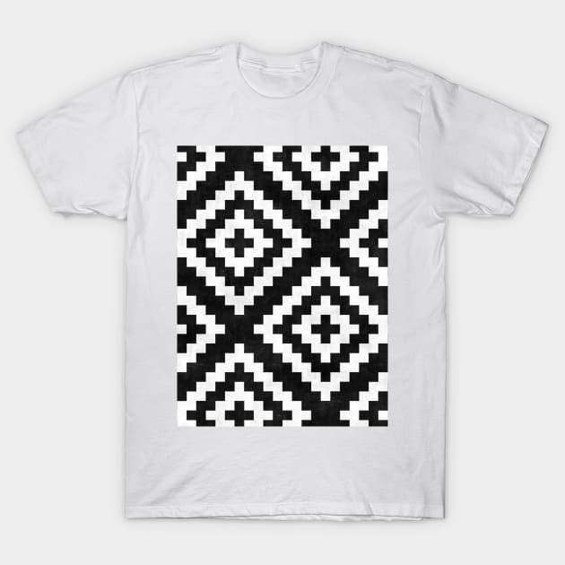 Urban Tribal Pattern No.17 - Aztec - Black and White Concrete T-Shirt by ZoltanRatko